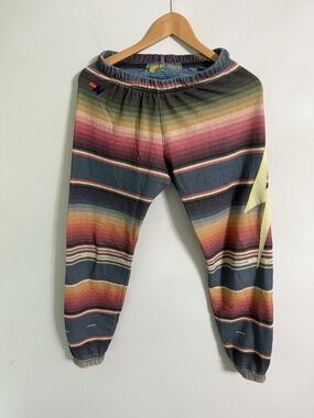 Aviator Nation Tulum Serape Aztec Bolt Stitch Sweatpants Size X-Small